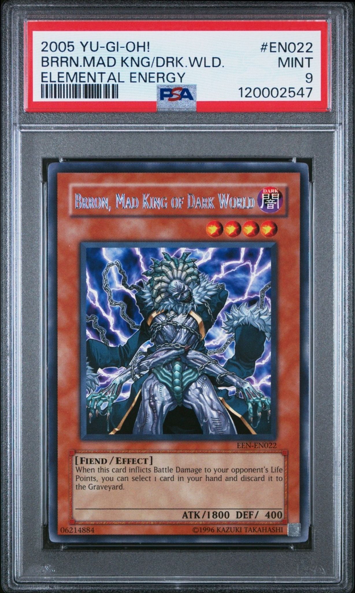 2005 Yu-Gi-Oh Elemental Energy Brron, Mad King of Dark World #EEN-EN022 trading card