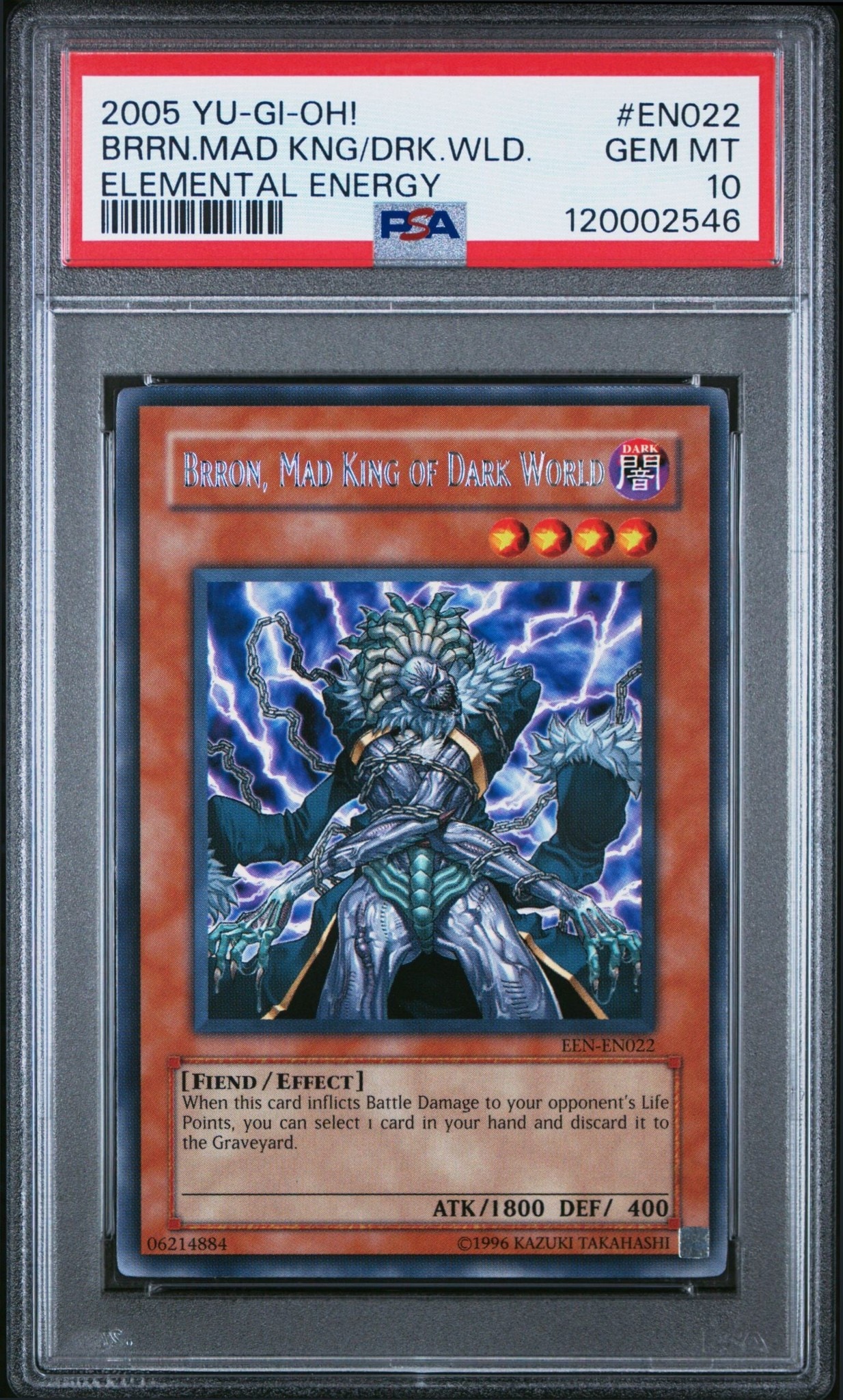 2005 Yu-Gi-Oh! Elemental Energy Brron, Mad King of Dark World #EEN-EN022 Yu-Gi-Oh! card front