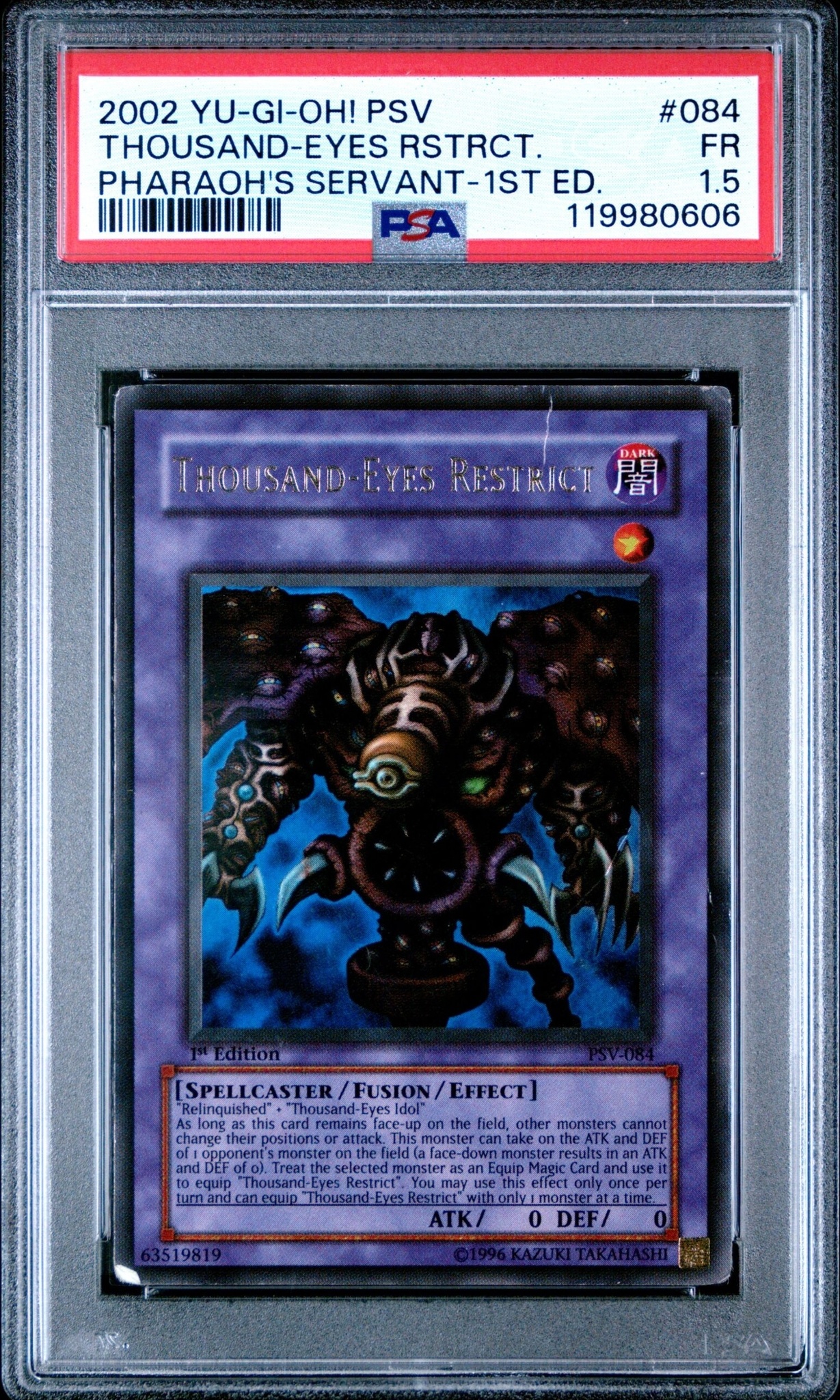 2002 yu-gi-oh Pharaoh's Servant Thousand-Eyes Restrict #PSV-084