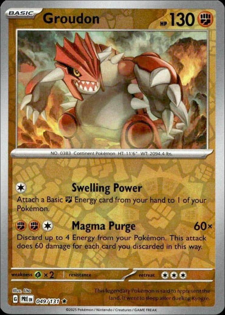 2025 Pokémon Prismatic Evolutions Groudon #049/131 trading card
