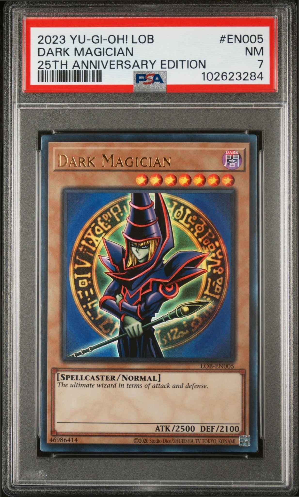 2023 Yu-Gi-Oh Legend of Blue Eyes White Dragon Dark Magician #LOB-EN005 trading card