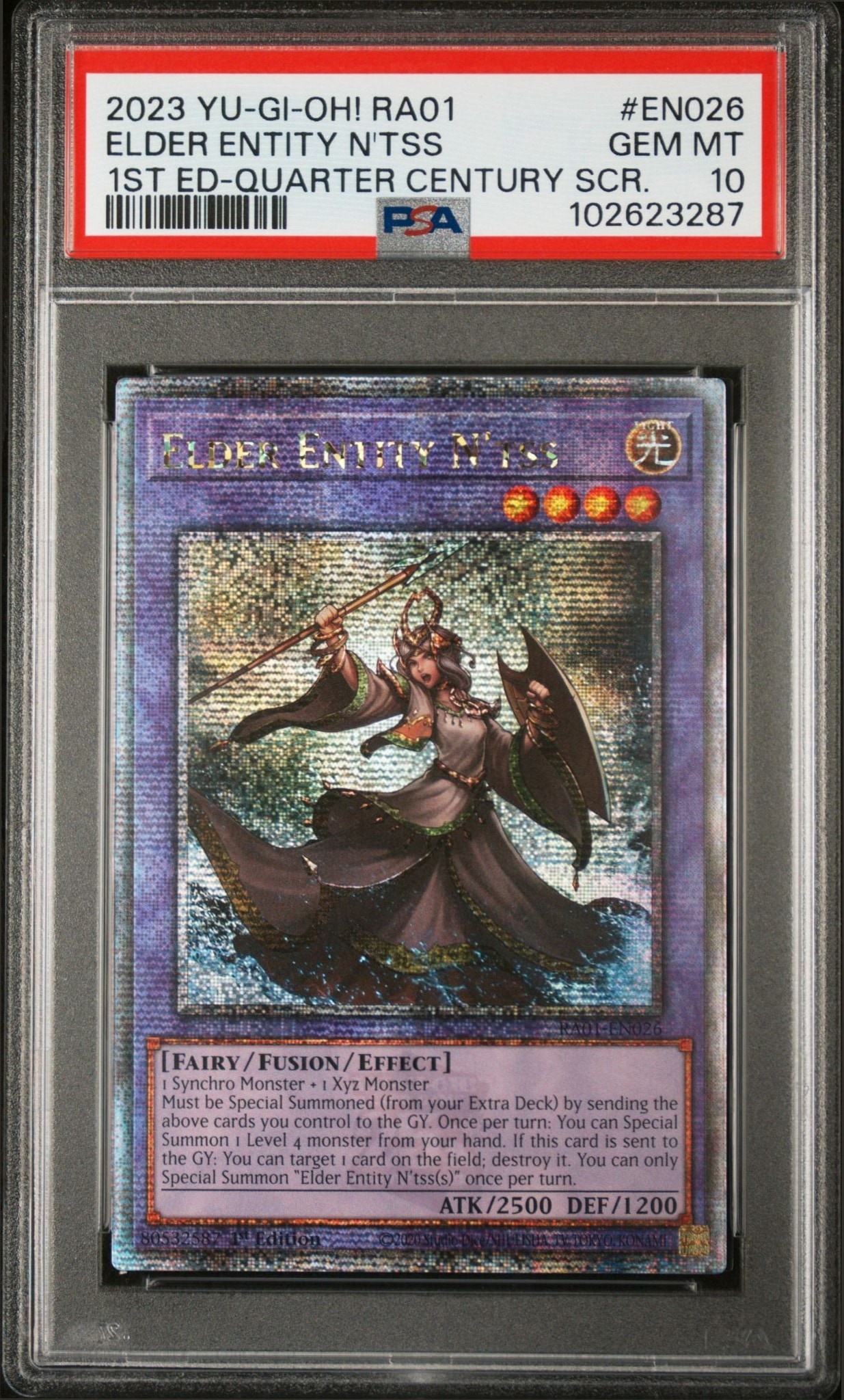 2023 Yu-Gi-Oh 25th Anniversary Rarity Collection Elder Entity N'tss #RA01-EN026 trading card