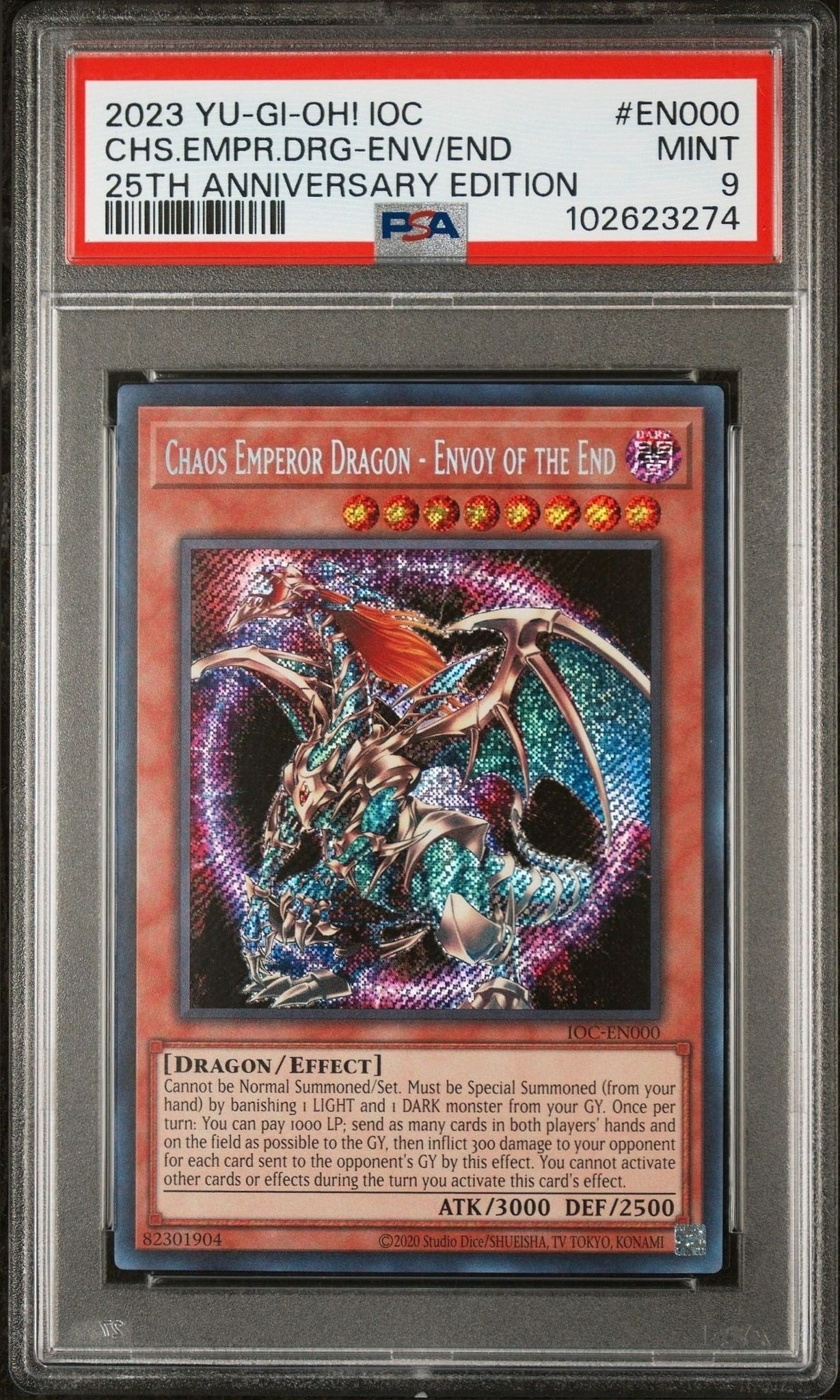 2004 yu-gi-oh Invasion of Chaos Chaos Emperor Dragon - Envoy of the End #IOC-EN000