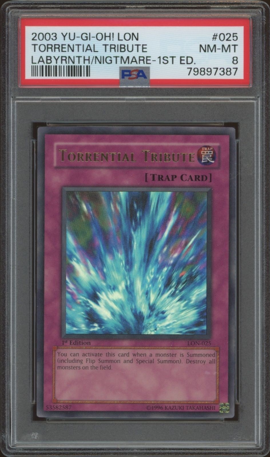 2003 Yu-Gi-Oh Labyrinth of Nightmare Torrential Tribute #LON-025 trading card