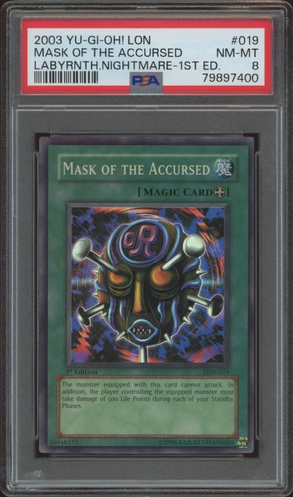 2003 Yu-Gi-Oh Labyrinth of Nightmare Mask of the Accursed #LON-019 trading card