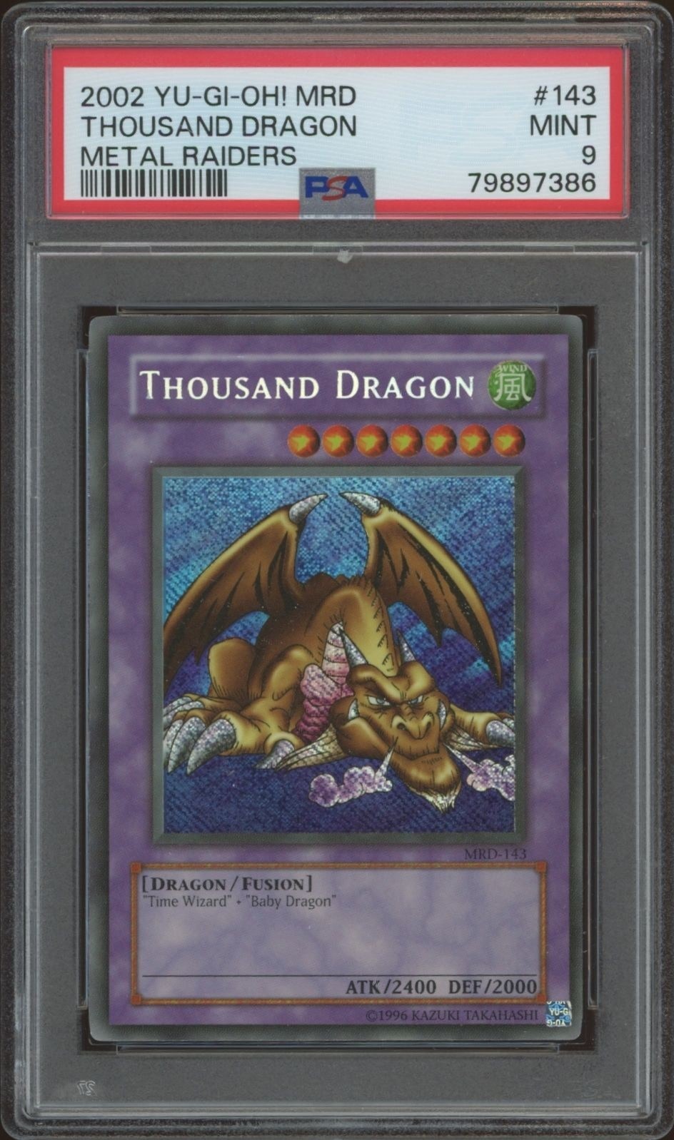 2002 Yu-Gi-Oh! Metal Raiders Thousand Dragon #MRD-143 Yu-Gi-Oh! card back