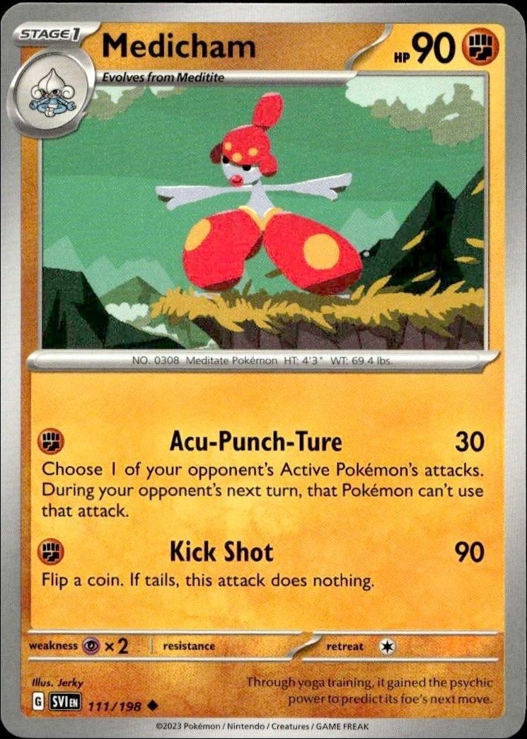 2023 Pokémon Scarlet & Violet Medicham #111/198 trading card
