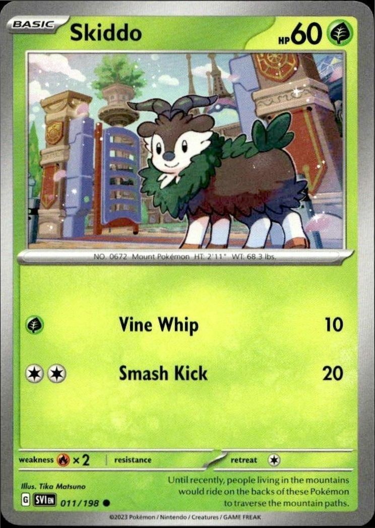 2023 Pokémon Scarlet & Violet Skiddo #011/198 trading card