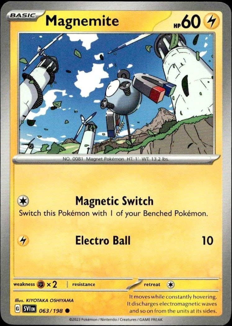 2023 Pokémon Scarlet & Violet Magnemite #063/198 trading card