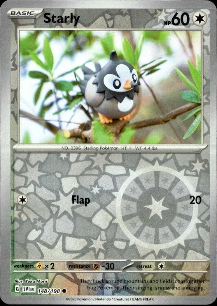 2023 Pokémon Scarlet & Violet Starly #148/198 trading card