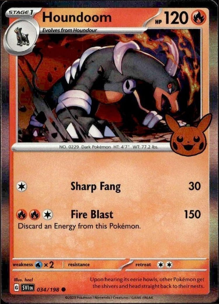 2023 Pokémon Scarlet & Violet Houndoom #034/198 trading card