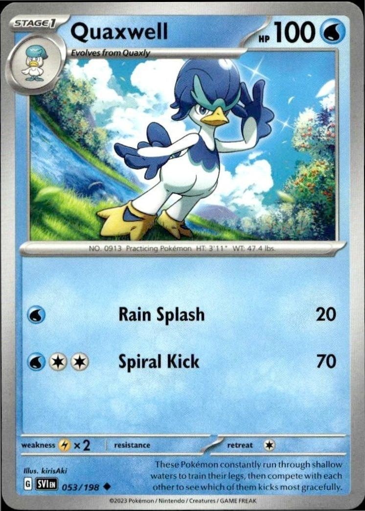 2023 Pokémon Scarlet & Violet Quaxwell #053/198 trading card