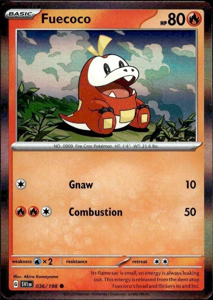 2023 Pokémon Scarlet & Violet Fuecoco #036/198 trading card
