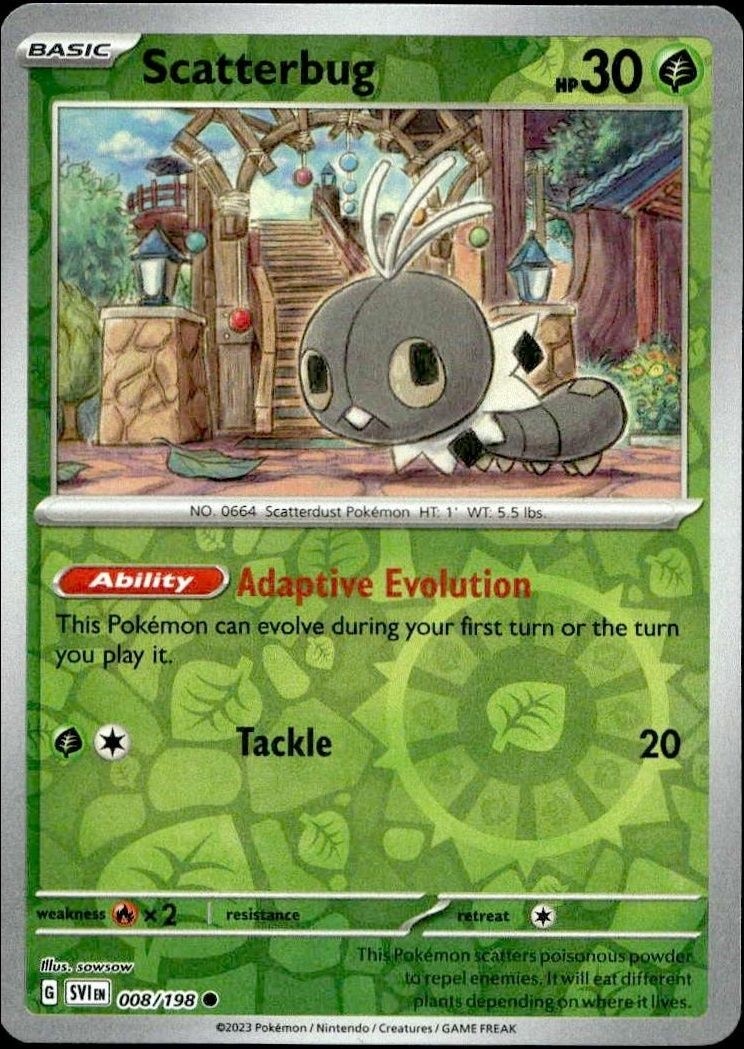 2023 Pokémon Scarlet & Violet Scatterbug #008/198 trading card