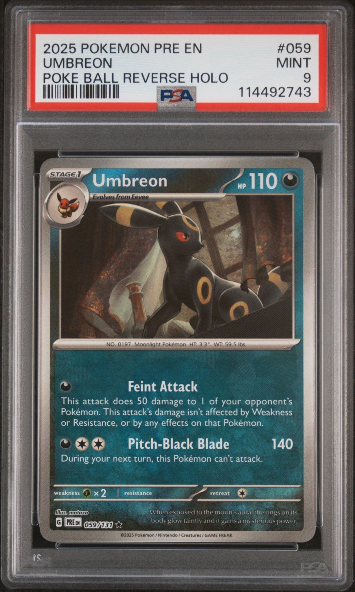 2025 Pokémon Prismatic Evolutions Umbreon #059/131 trading card
