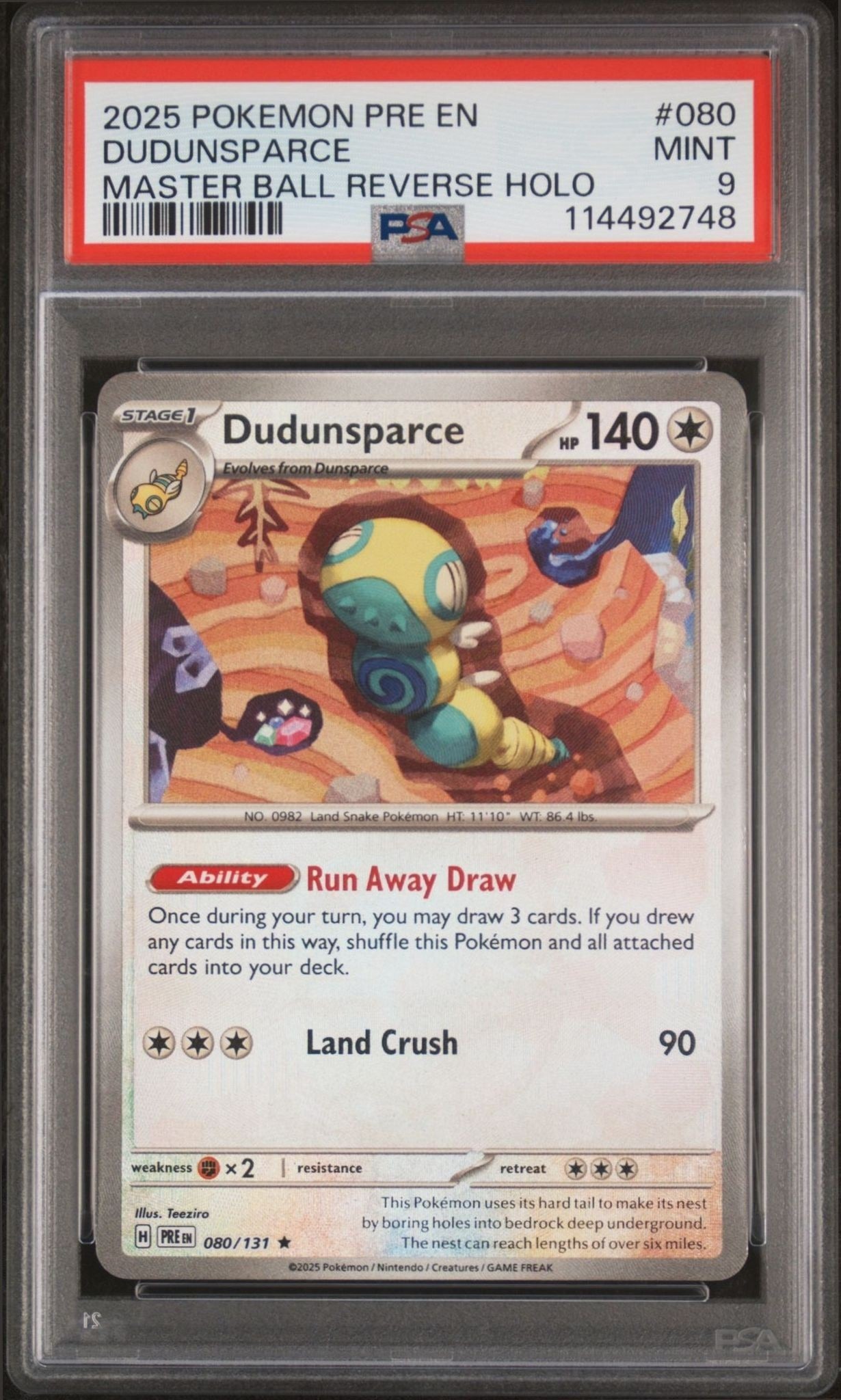 2025 Pokémon Prismatic Evolutions Dudunsparce #080/131 trading card