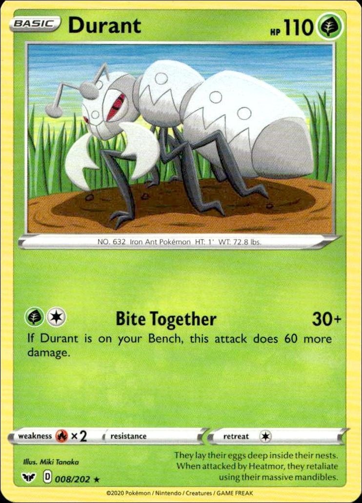 2020 Pokémon Sword & Shield Durant #8 trading card