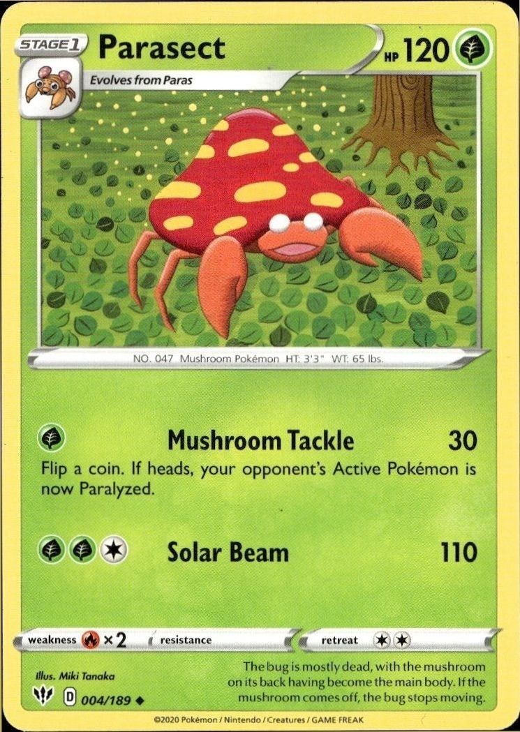 2020 Pokémon Darkness Ablaze Parasect #4 trading card