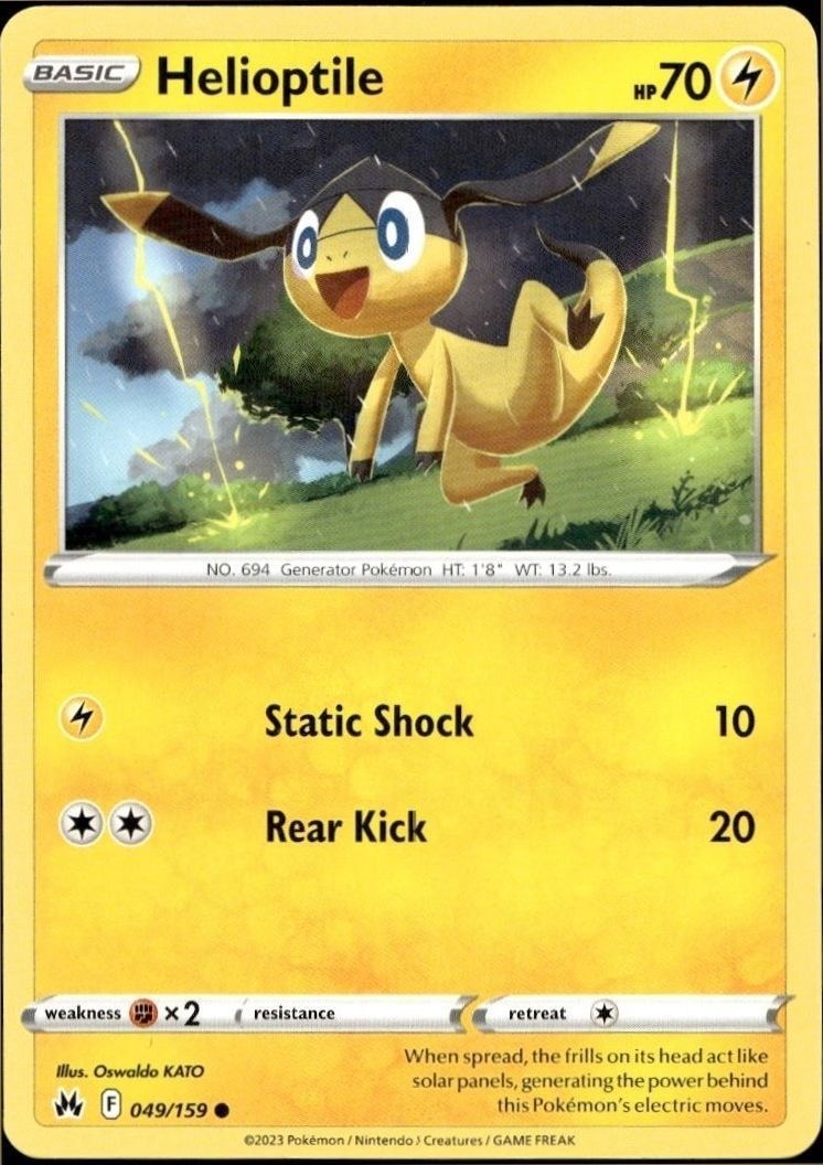 2023 Pokémon Crown Zenith Helioptile #049/159 Pokémon card front