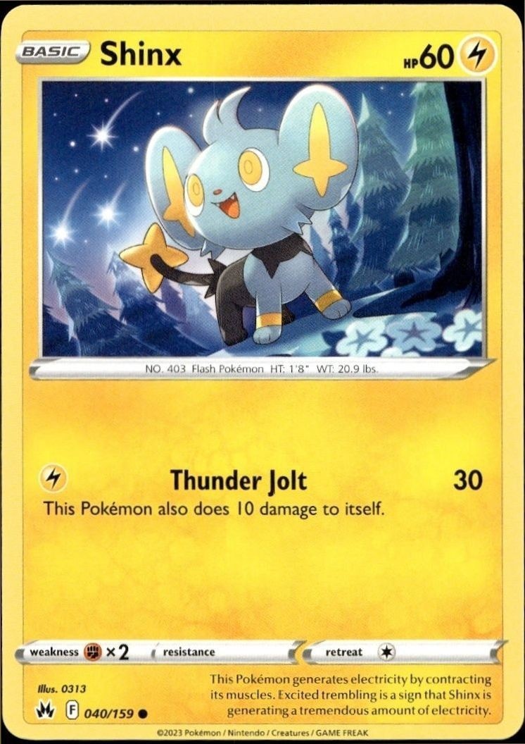 2023 Pokémon Crown Zenith Shinx #040/159 trading card