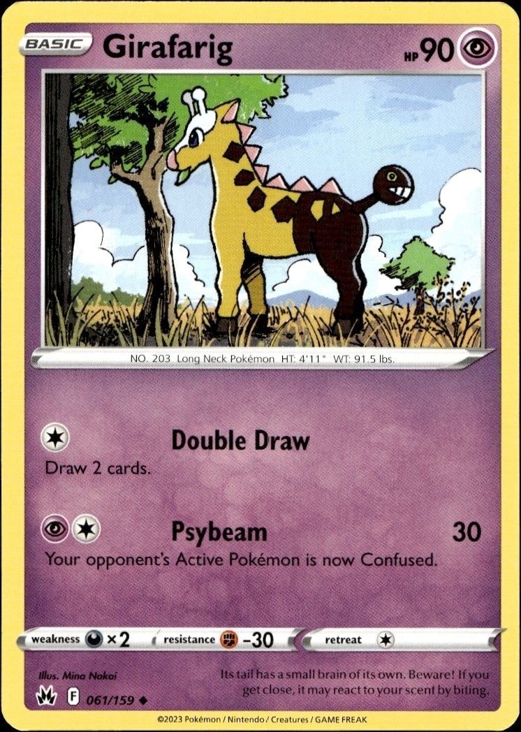 2023 Pokémon Crown Zenith Girafarig #061/159 trading card