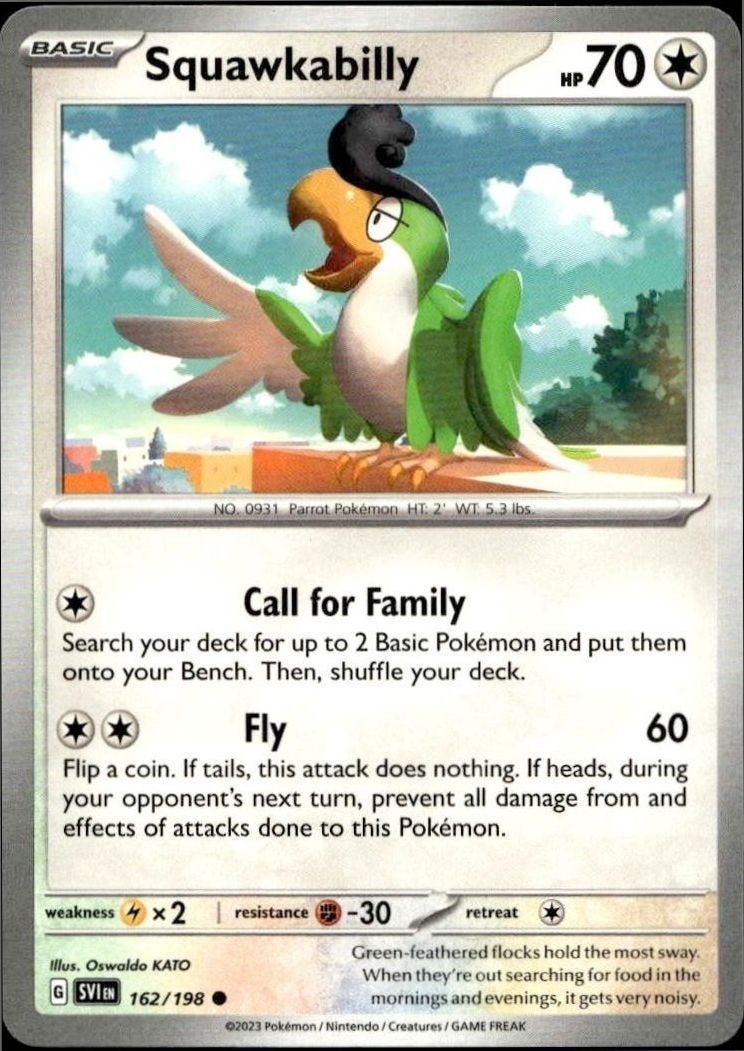 2023 Pokémon Scarlet & Violet Squawkabilly #162/198 trading card
