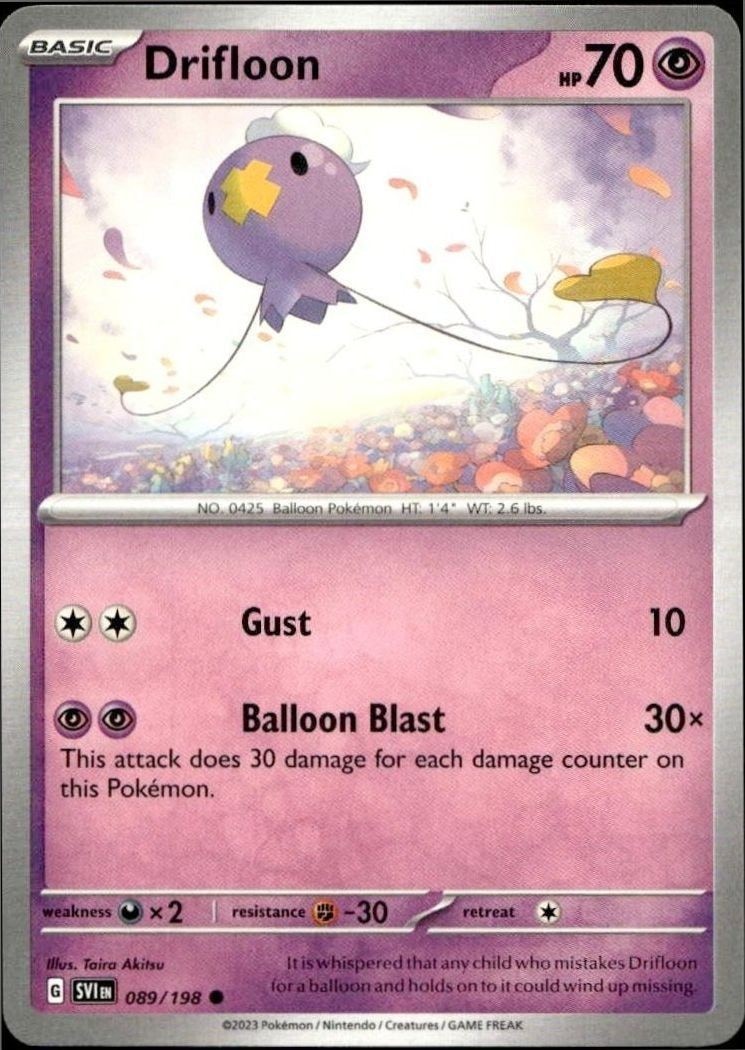 2023 Pokémon Scarlet & Violet Drifloon #089/198 trading card