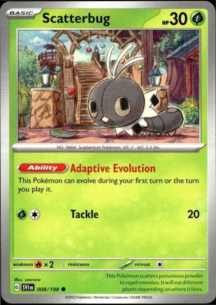 2023 Pokémon Scarlet & Violet Scatterbug #008/198 trading card