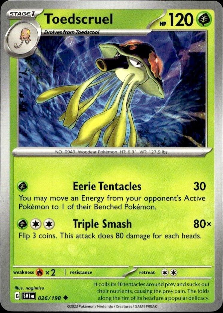 2023 Pokémon Scarlet & Violet Toedscruel #026/198 trading card