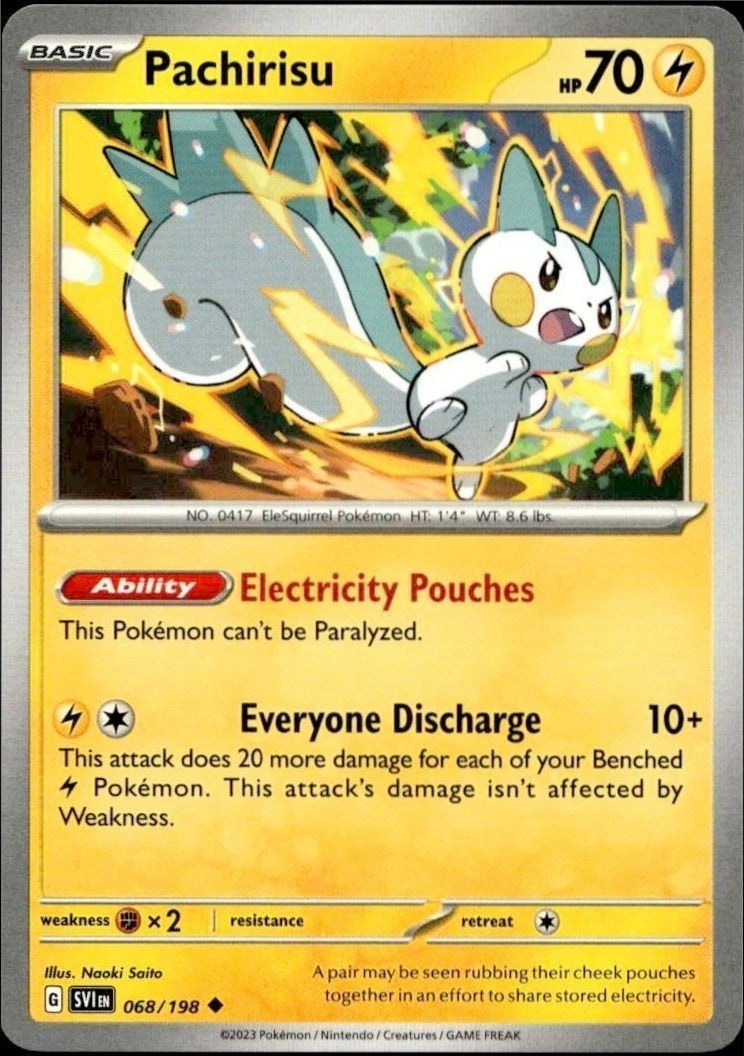 2023 Pokémon Scarlet & Violet Pachirisu #068/198 trading card