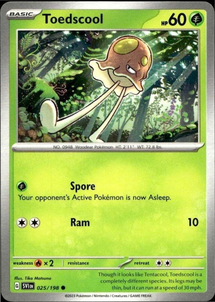 2023 Pokémon Scarlet & Violet Toedscool #025/198 trading card