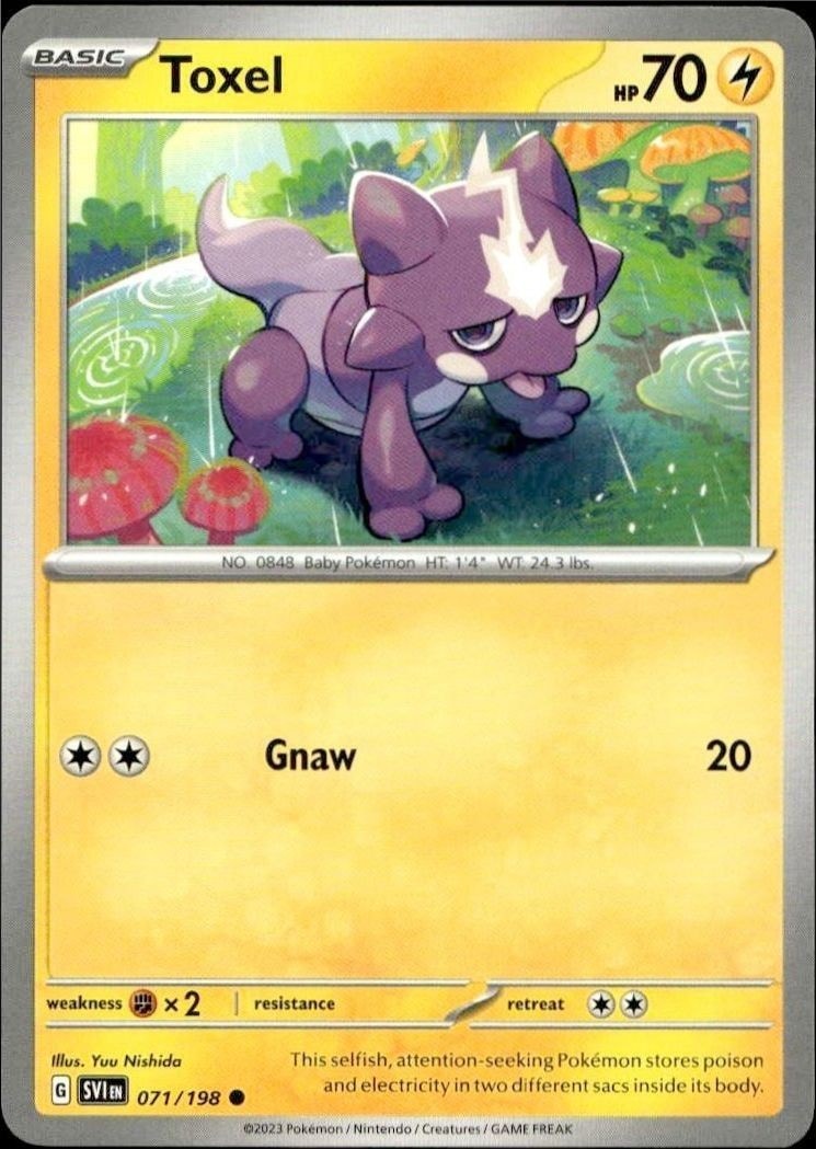 2023 Pokémon Scarlet & Violet Toxel #071/198 trading card