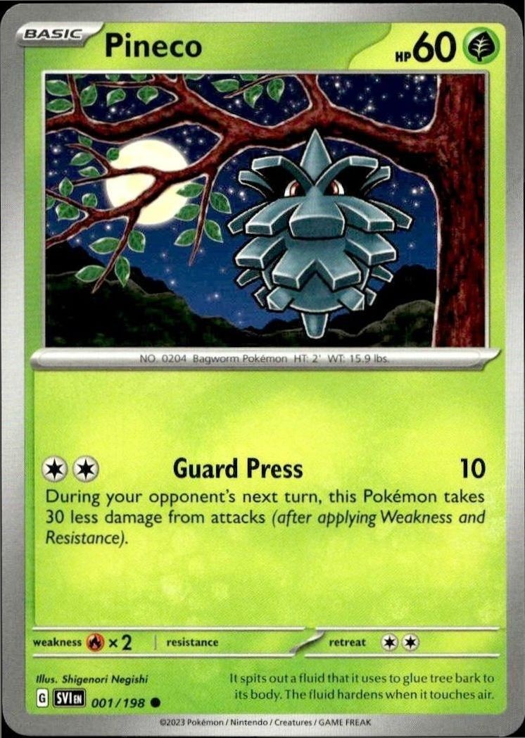 2023 Pokémon Scarlet & Violet Pineco #001/198 trading card