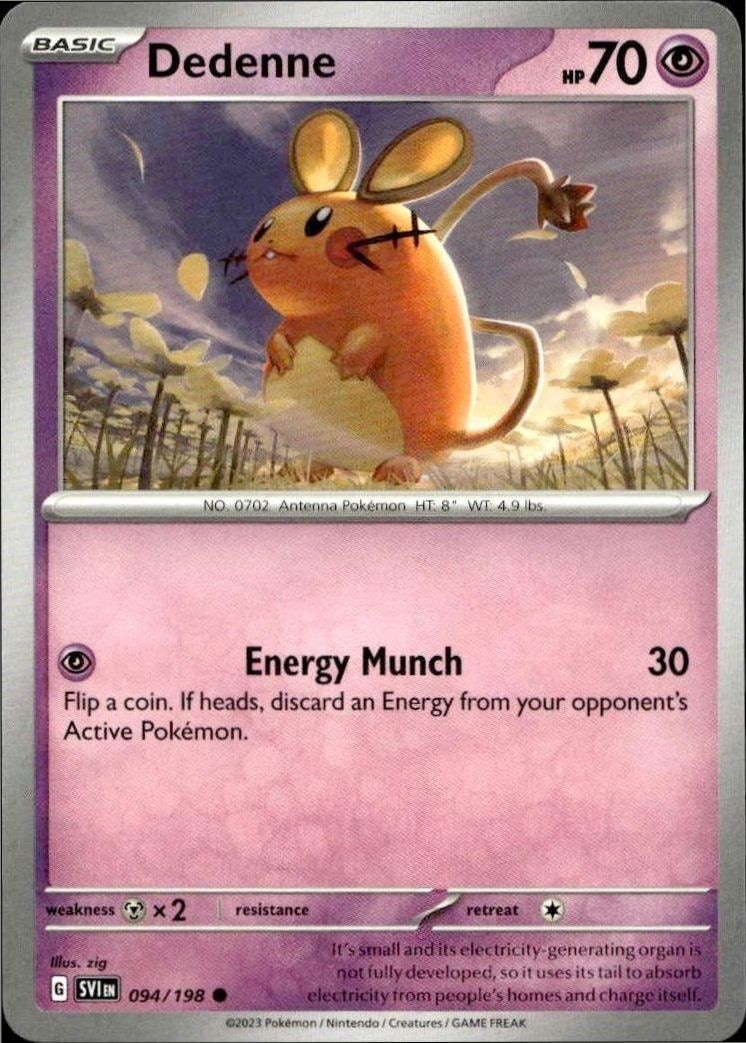 2023 Pokémon Scarlet & Violet Dedenne #094/198 trading card