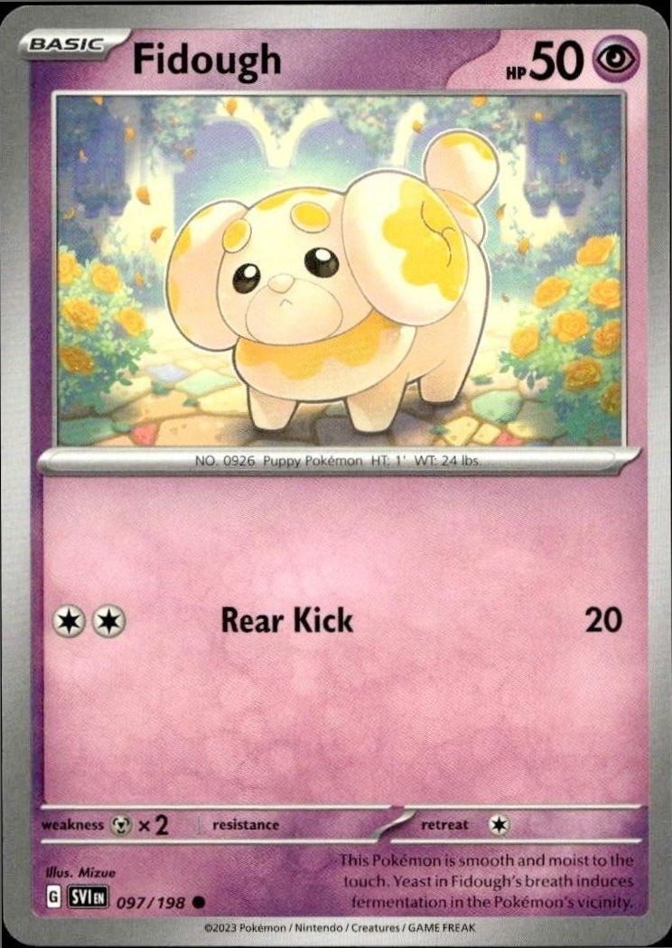 2023 Pokémon Scarlet & Violet Fidough #097/198 trading card