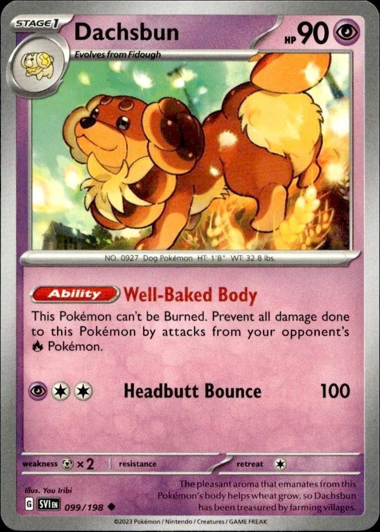 2023 Pokémon Scarlet & Violet Dachsbun #099/198 trading card