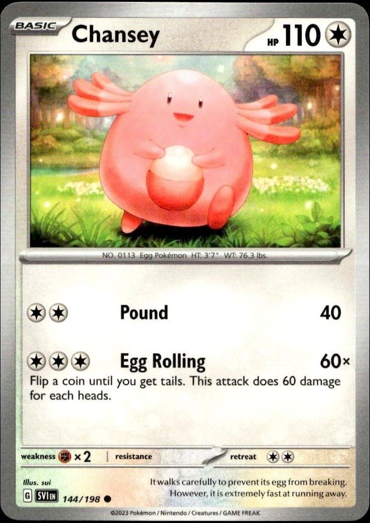 2023 Pokémon Scarlet & Violet Chansey #144/198 trading card