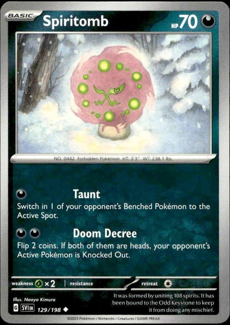 2023 Pokémon Scarlet & Violet Spiritomb #129/198 trading card