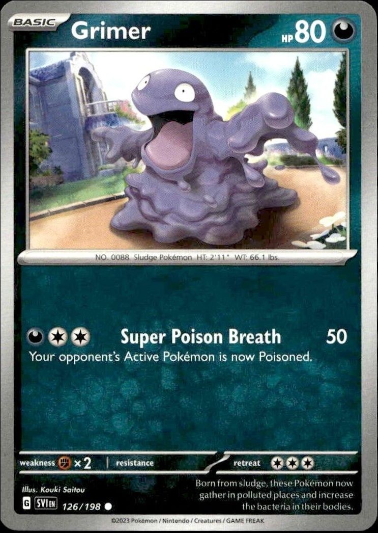 2023 Pokémon Scarlet & Violet Grimer #126/198 trading card