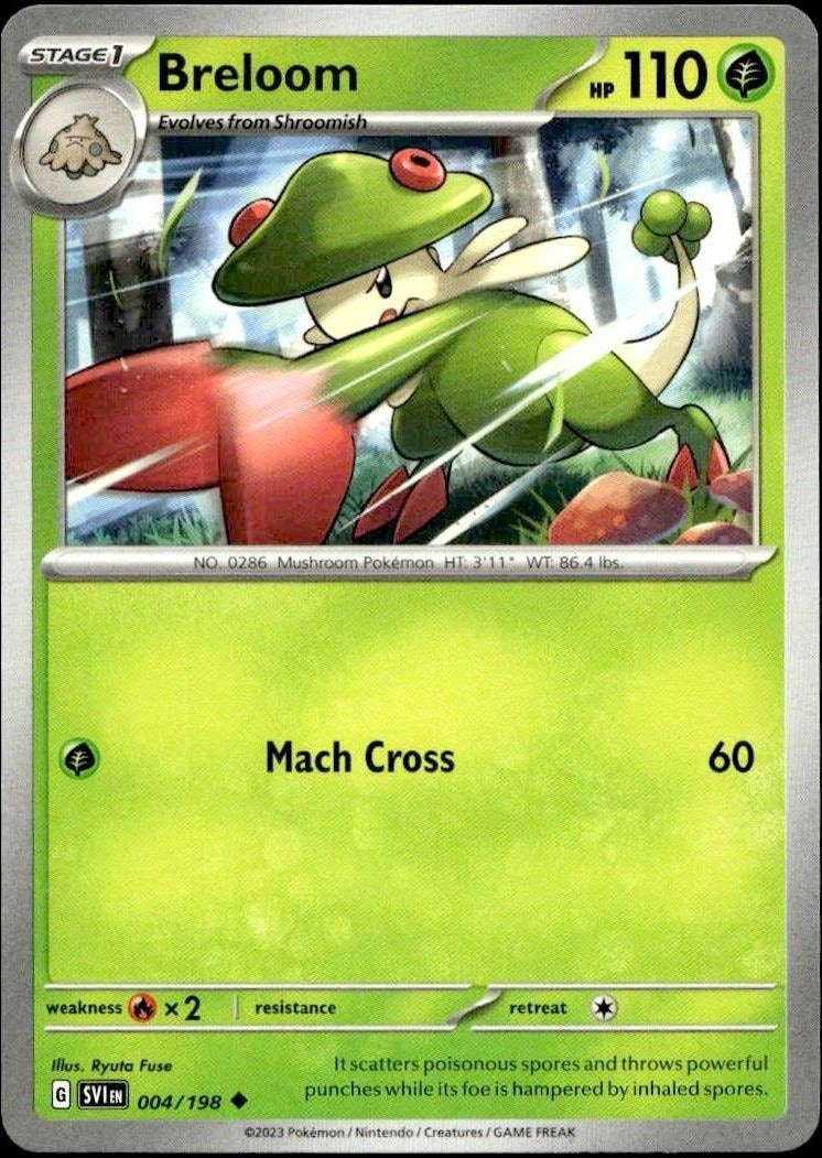 2023 Pokémon Scarlet & Violet Breloom #004/198 trading card