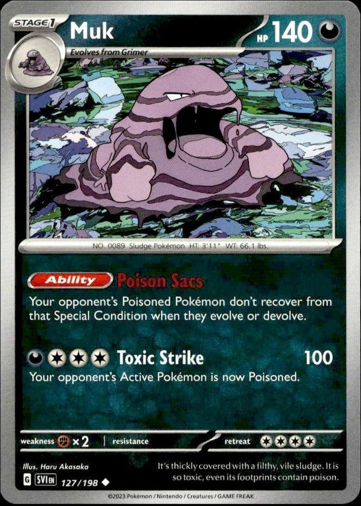 2023 Pokémon Scarlet & Violet Muk #127/198 trading card