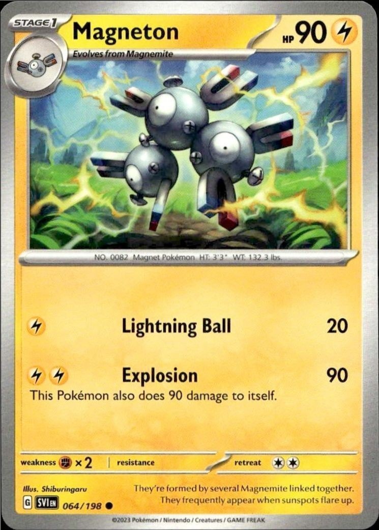 2023 Pokémon Scarlet & Violet Magneton #064/198 trading card