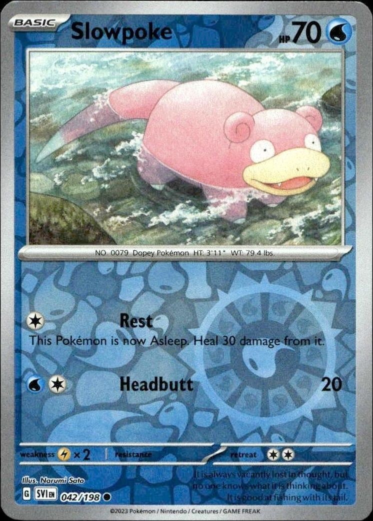 2023 Pokémon Scarlet & Violet Slowpoke #042/198 trading card