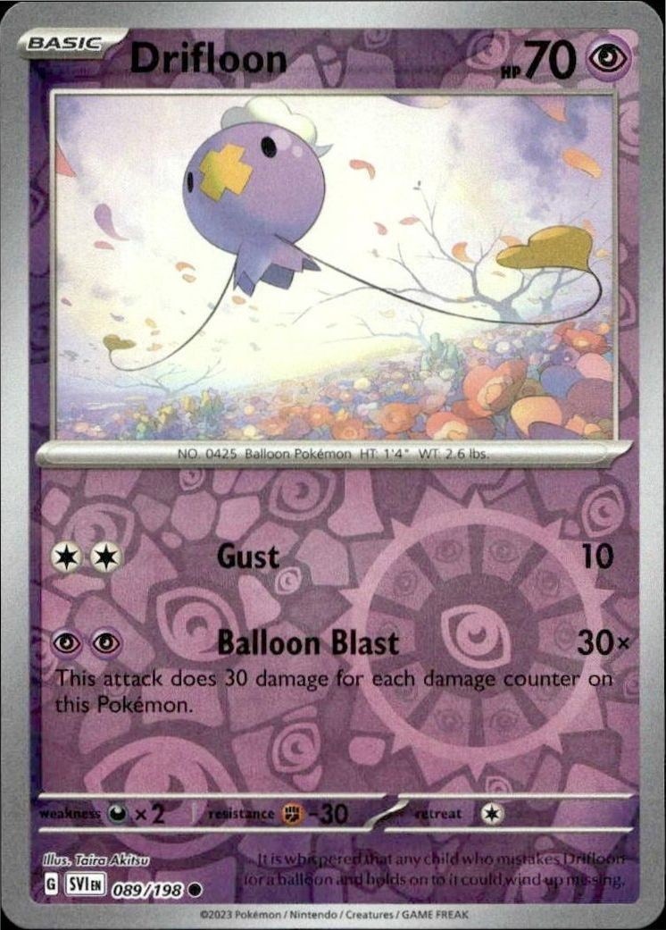2023 Pokémon Scarlet & Violet Drifloon #089/198 Pokémon card front
