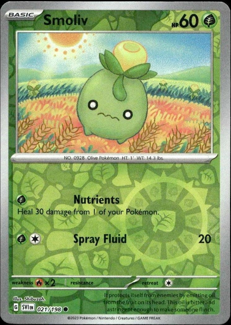 2023 Pokémon Scarlet & Violet Smoliv #021/198 Pokémon card front