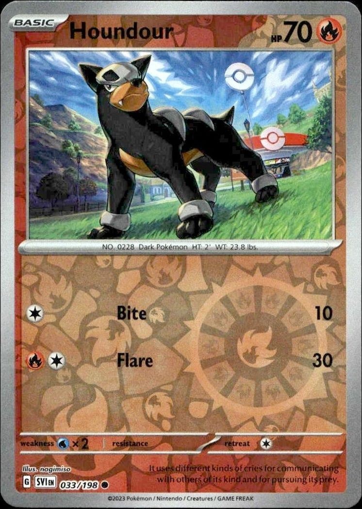 2023 Pokémon Scarlet & Violet Houndour #033/198 trading card