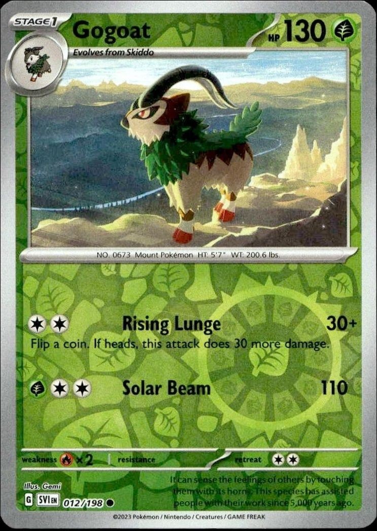 2023 Pokémon Scarlet & Violet Gogoat #012/198 Pokémon card front