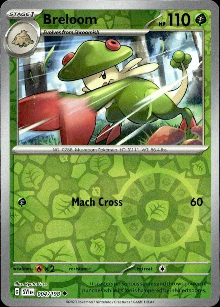 2023 Pokémon Scarlet & Violet Breloom #004/198 Pokémon card front