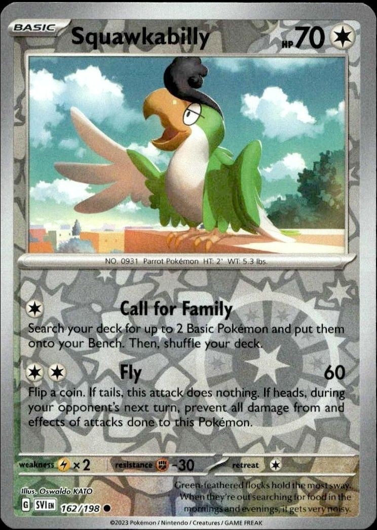 2023 Pokémon Scarlet & Violet Squawkabilly #162/198 trading card