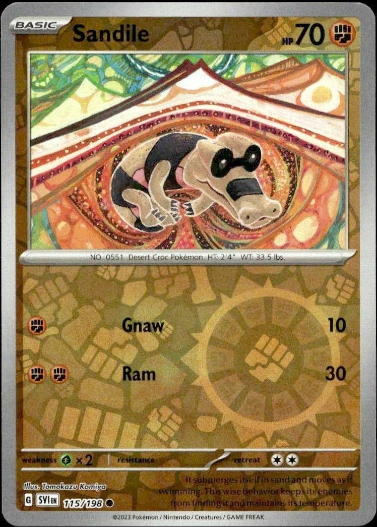 2023 Pokémon Scarlet & Violet Sandile #115/198 Pokémon card front
